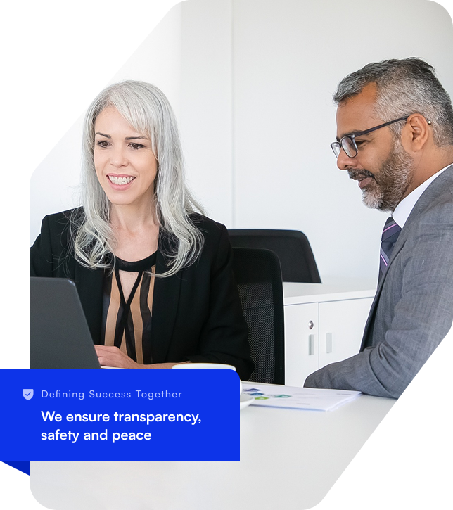 Clients collaborating with a legal professional